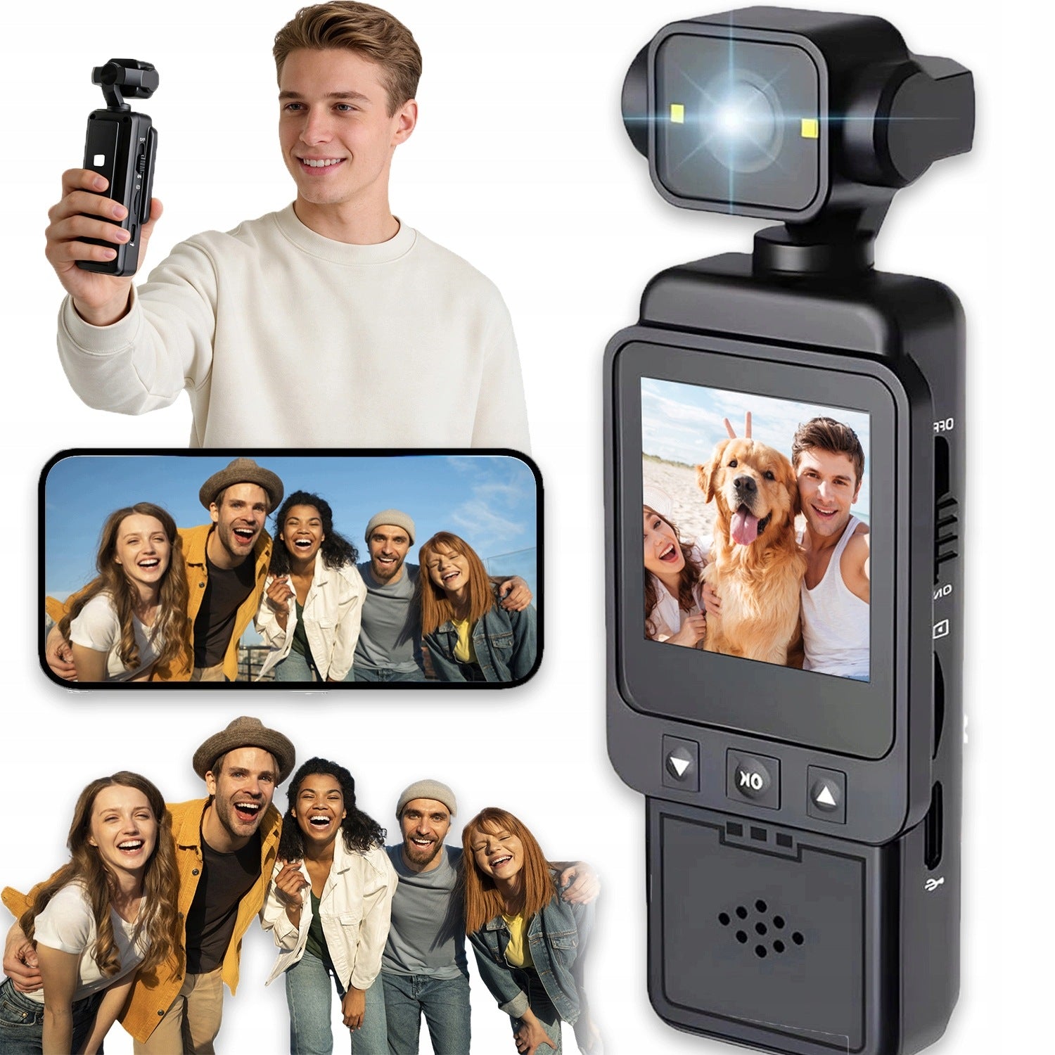 360° WIFI SPORTS CAMERA FOR TOURIST VIDEO VLOG RECORDING 32GB CARD