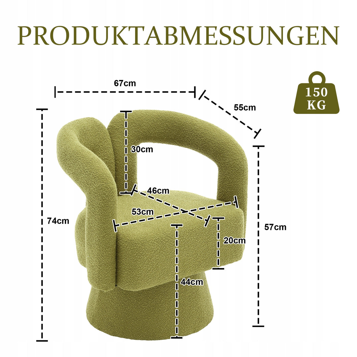 360 degree boucle swivel chair round modern olive living room house Manufacturer code W2845P205758
