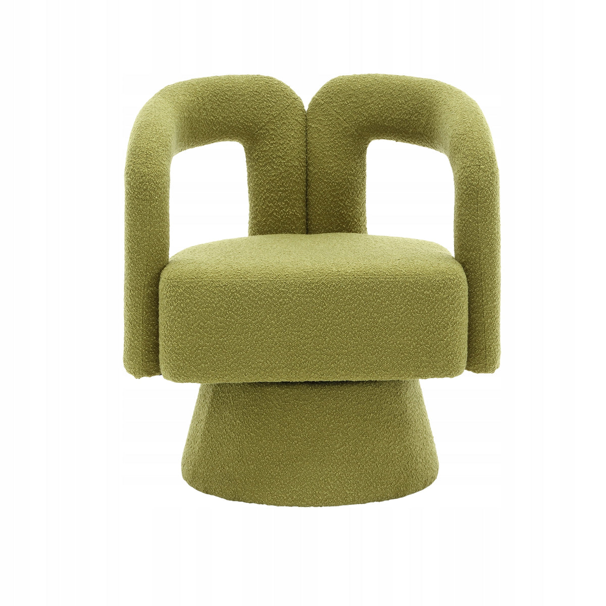 360 degree boucle swivel chair round modern olive living room house