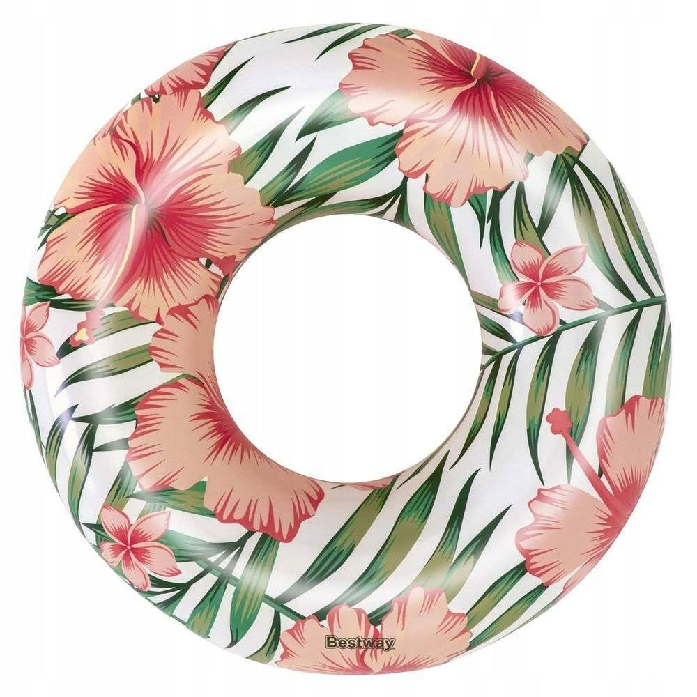 36237 BESTWAY CIRCLE INFLATABLE SWIMMING WHEEL 119 CM LEAVES PINK Manufacturer code 36237