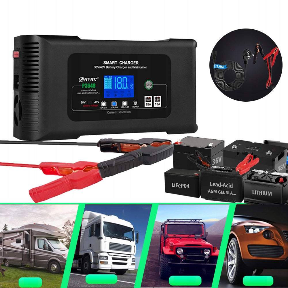 36V 48V Car Automatic Rectifier BATTERY CHARGER Maximum amperage 18 A