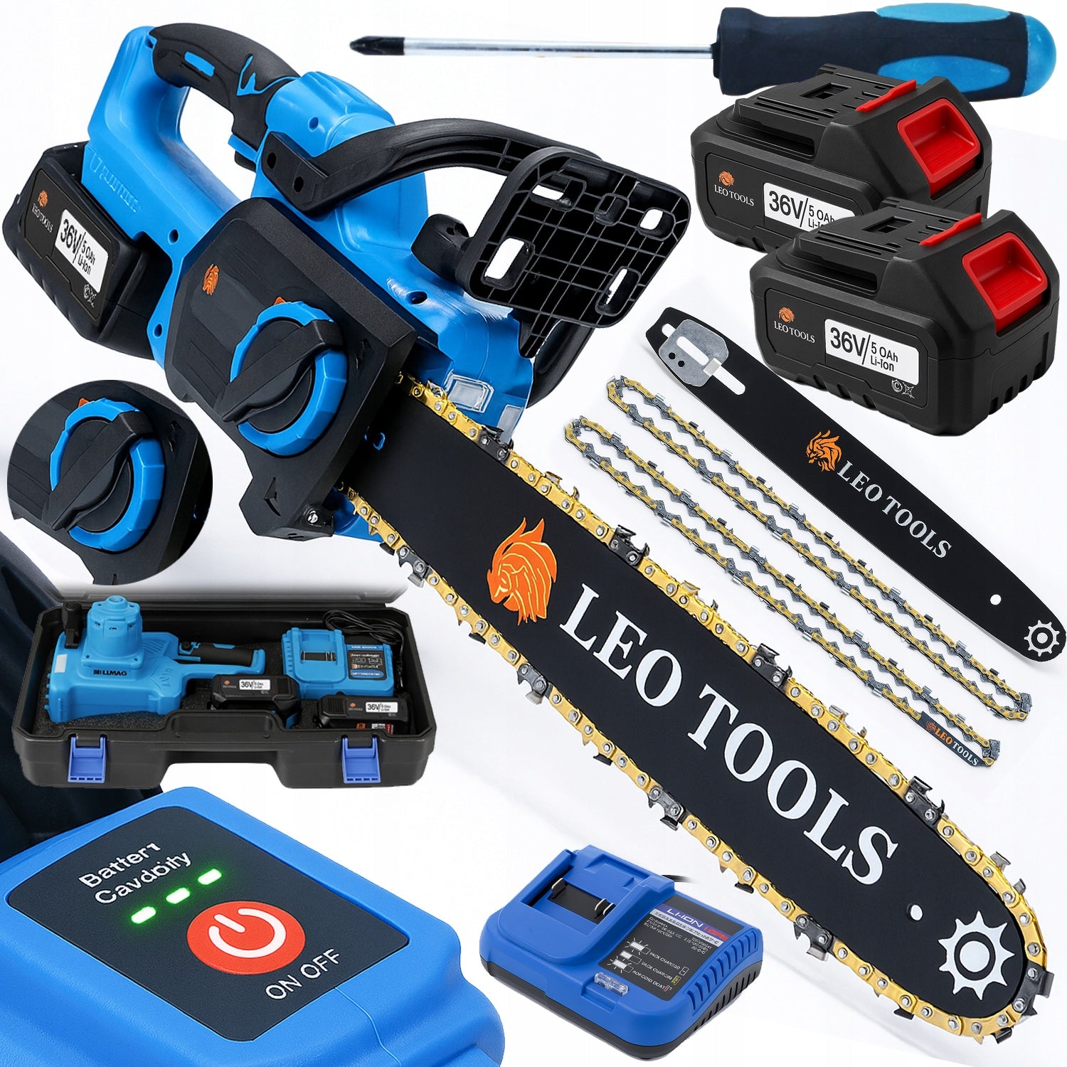 36V 5.0Ah Cordless Chainsaw from Leo Tools