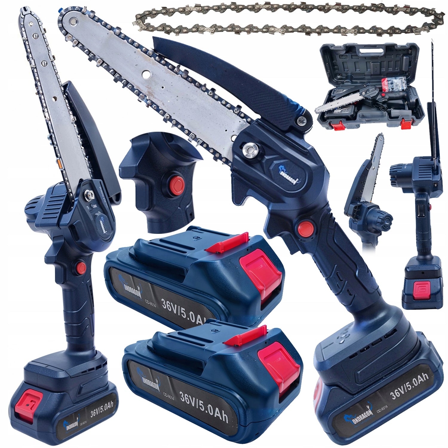 36V CORDLESS CHAINSAW SAW 2x AKU CORDLESS CHAIN 8" POWER