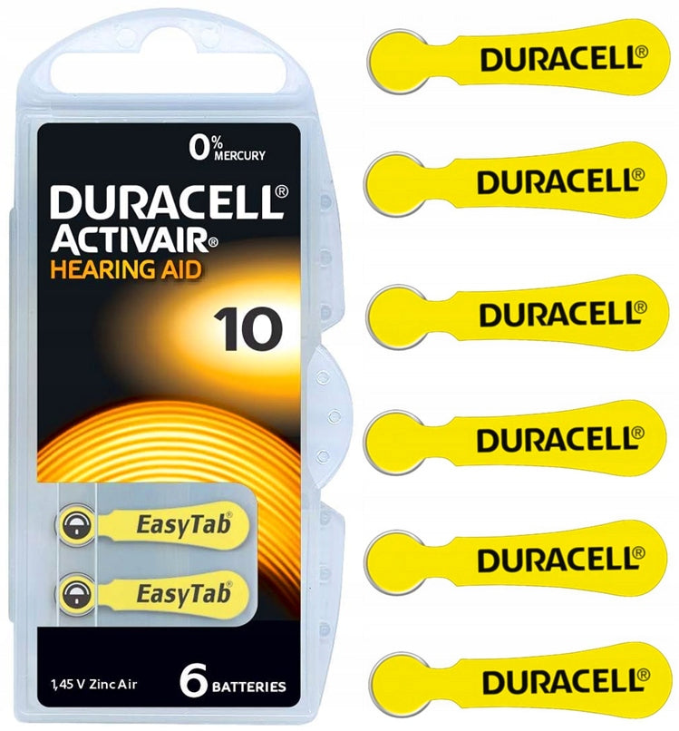 36x BATTERY FOR HEARING AIDS DURACELL ACTIVAIR 10 PR70 Medical device yes