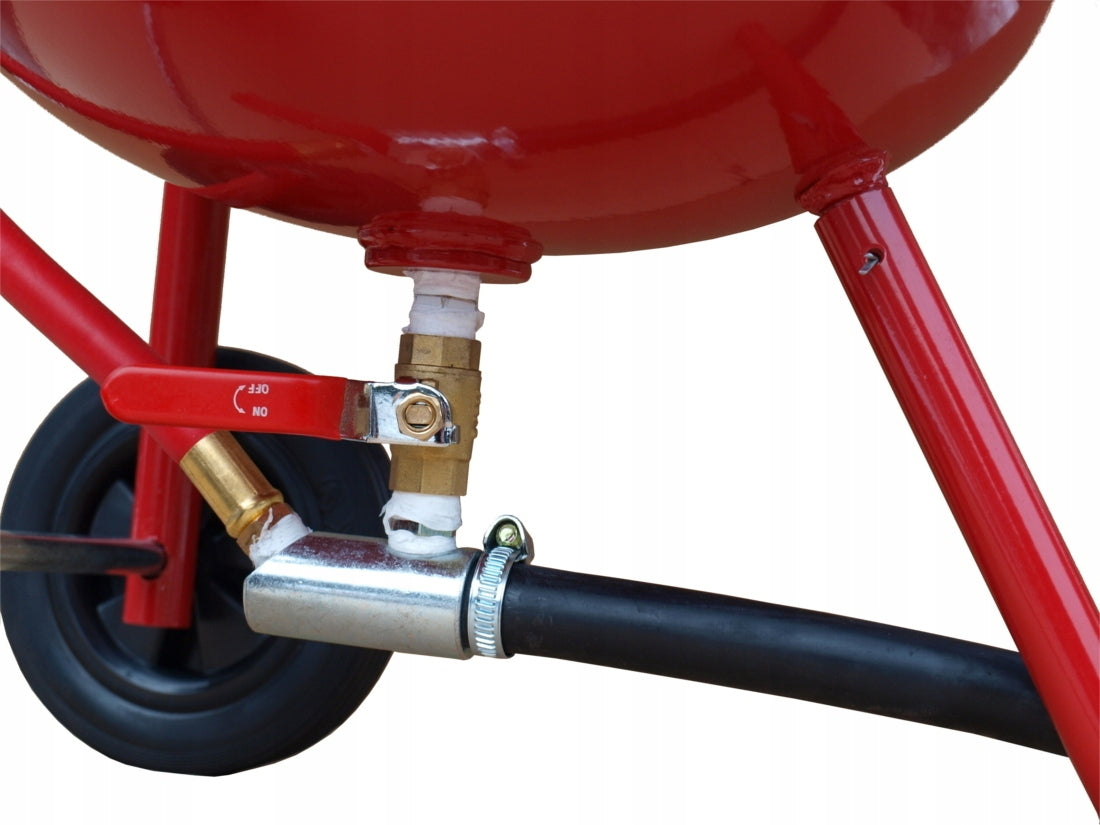 38L MOBILE SIPHON SANDBLASTER ON WHEELS + MASK + 16 NOZZLES - THE STRONGEST Kind siphon