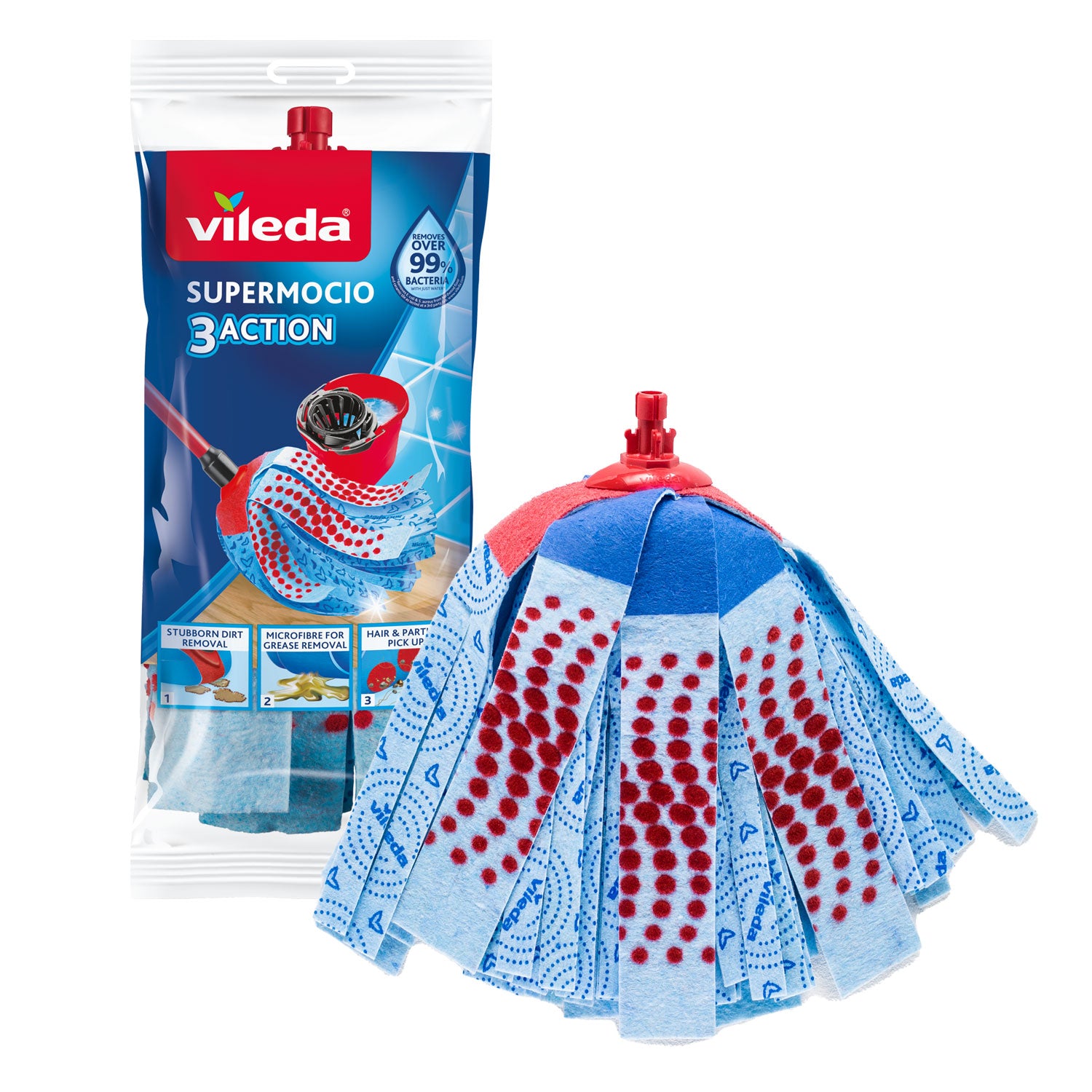 3ACTION VELOUR XL STRIP MOP COVER Color blue