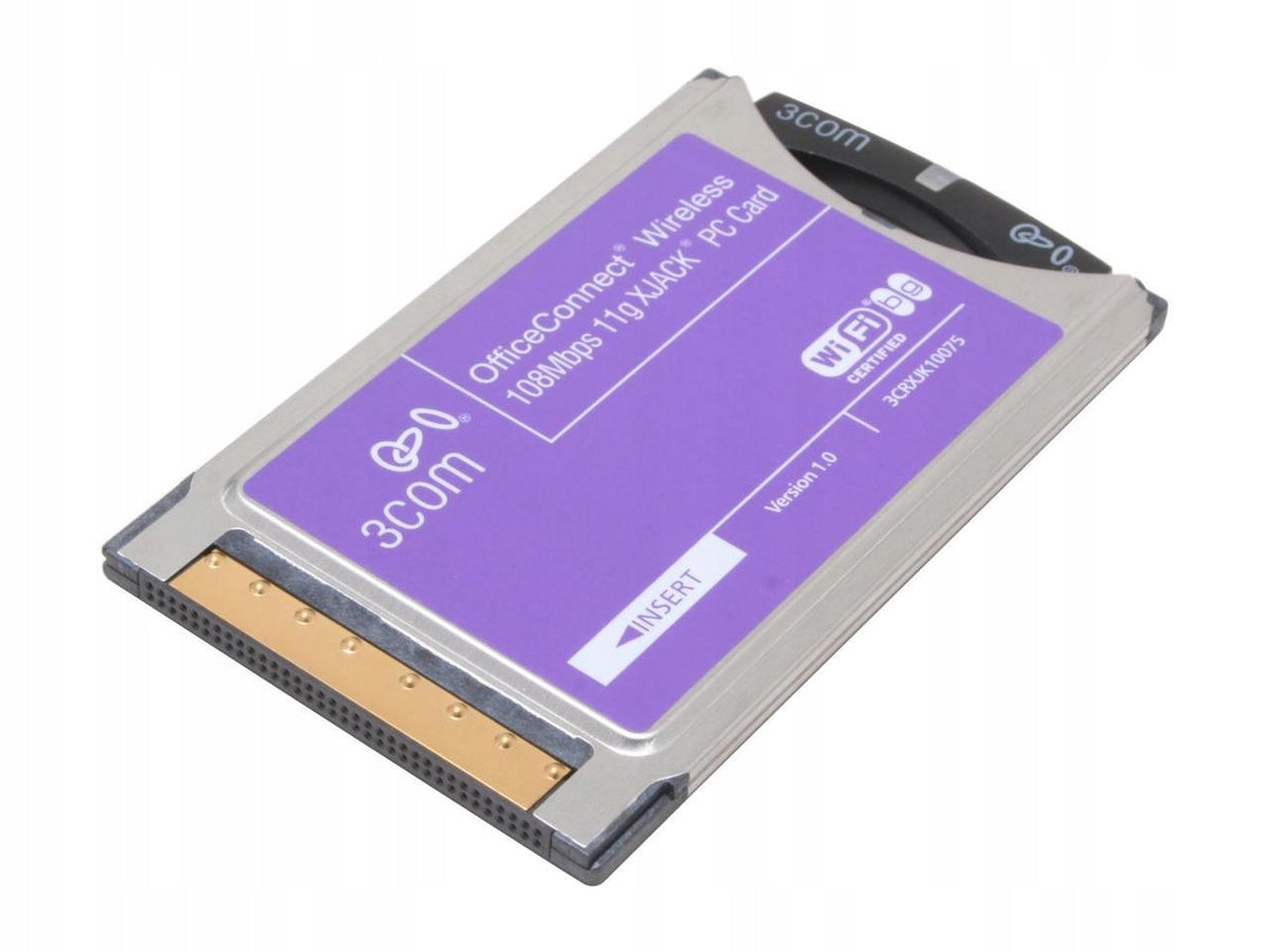 3COM 3CRXJK10075, 108Mbps 11g XJACK PC Card, Ethernet Manufacturer 3Com