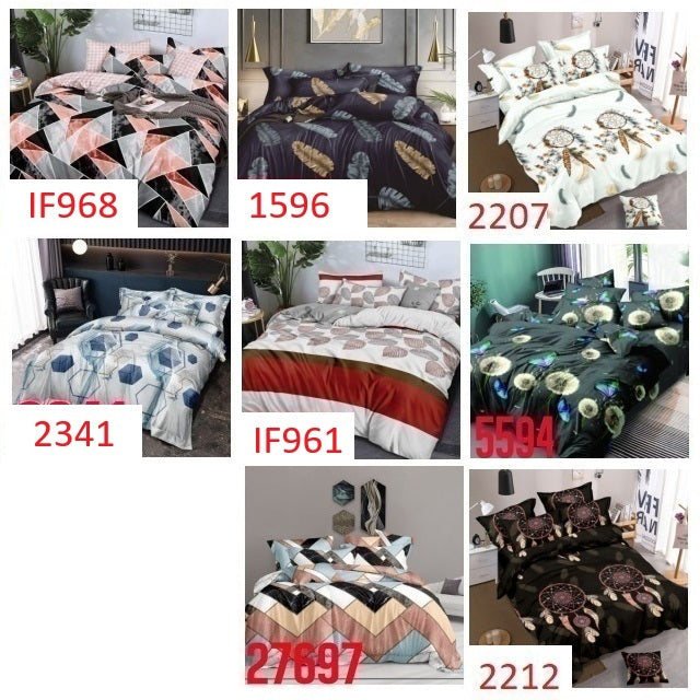 3D BEDDING SET 160x200 SATIN COTTON BEDDING +2xCOVERS PATTERNS Comforter cover width 160 cm