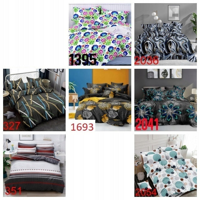 3D BEDDING SET 160x200 SATIN COTTON BEDDING +2xCOVERS PATTERNS Pillow dimensions 70x80cm