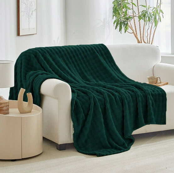 3D Blanket Embossed 200x220 Soft Fluffy Blanket Bedspread Bottle Green Manufacturer code Miękki koc narzuta na łóżko z pinterest bąbel