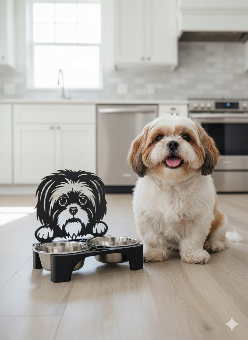 3D Dog Bowl Stand + Bowls - Shih tzu - Shitzu - 2 x 400 ml Manufacturer code Ma1