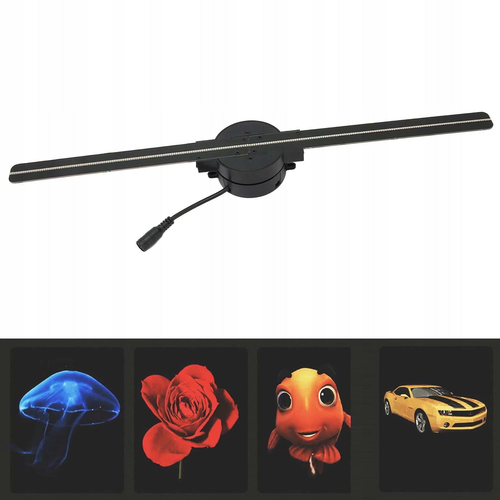3D HOLOGRAM FAN WITH 224 LED LIGHT BALLS Packaging status original