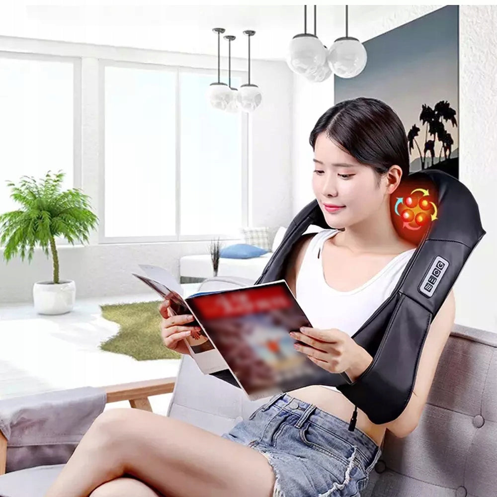 3D KNEADING MASSAGER 8 ROTATING HEADS ERGONOMIC SHAPE U Medical device no