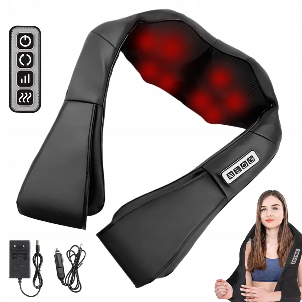 3D KNEADING MASSAGER 8 ROTATING HEADS ERGONOMIC SHAPE U