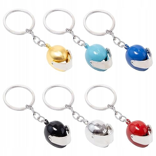 3D MOTORCYCLE HELMET KEYCHAINS FOR MOTORCYCLISTS GIFT 6 PACK