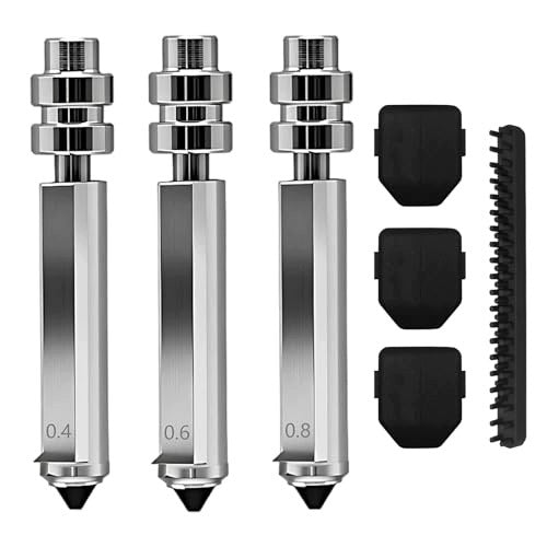 3D PRINTER NOZZLES SET OF 3 PIECES HARDENED STEEL 0 4 0 6 0 8MM Silicone Brand no brand
