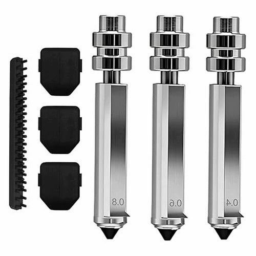 3D PRINTER NOZZLES SET OF 3 PIECES HARDENED STEEL 0 4 0 6 0 8MM Silicone