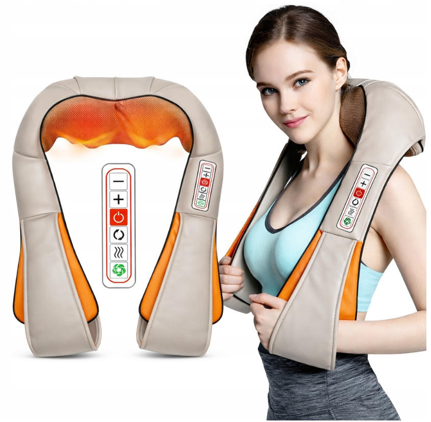 3D SHIATSU ELECTRIC MASSAGER FOR NECK, NECK AND BACK WITH HEATING FUNCTION Manufacturer code 001