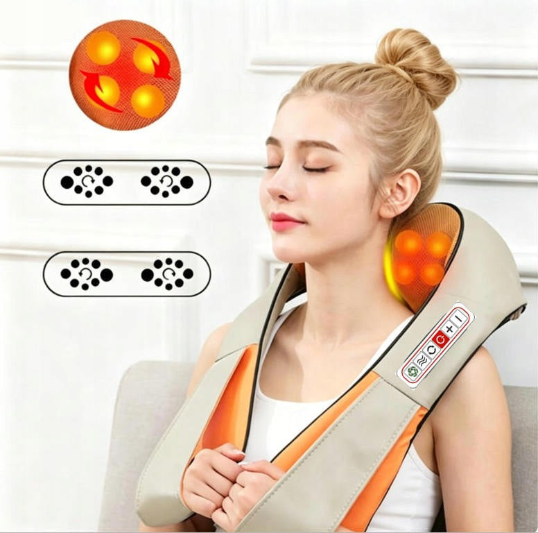 3D SHIATSU ELECTRIC MASSAGER FOR NECK, NECK AND BACK WITH HEATING FUNCTION