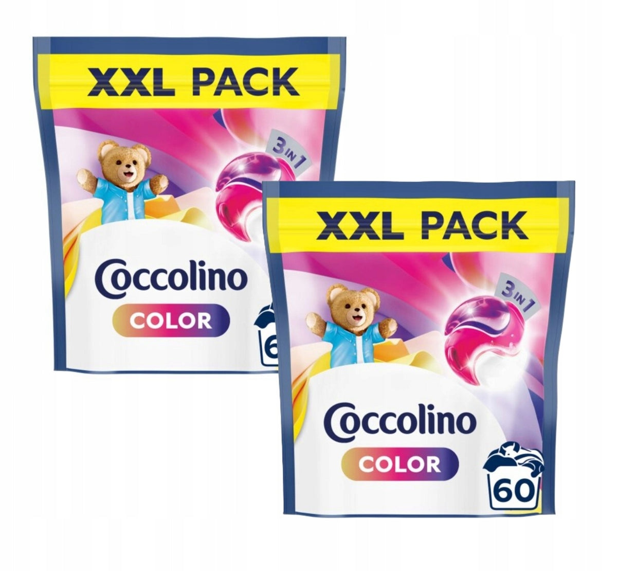 3IN1 CAPSULES FOR WASHING COLORED FABRICS COCCOLINO COLOR 2x60 WASHES