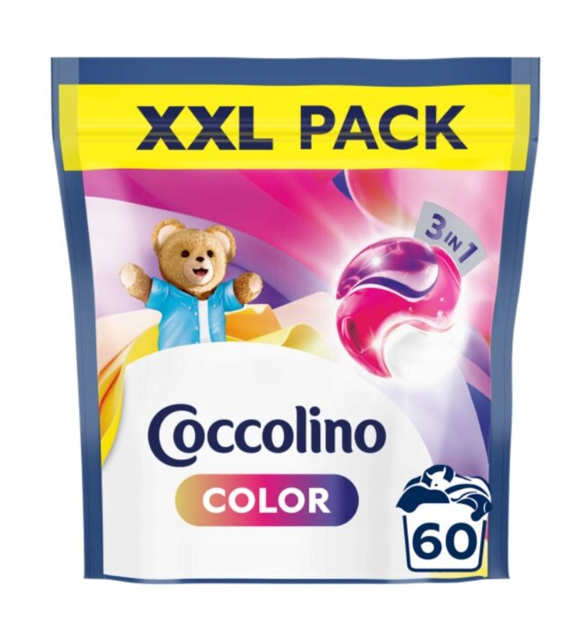 3IN1 CAPSULES FOR WASHING COLOURED FABRICS – COCCOLINO XXL, 60 WASHES