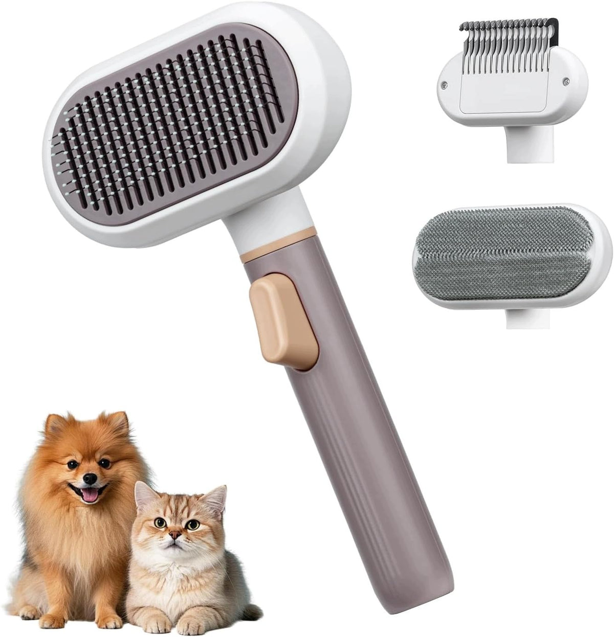 3IN1 CAT AND DOG BRUSH SELF-CLEANING UNDERWIRE COMB