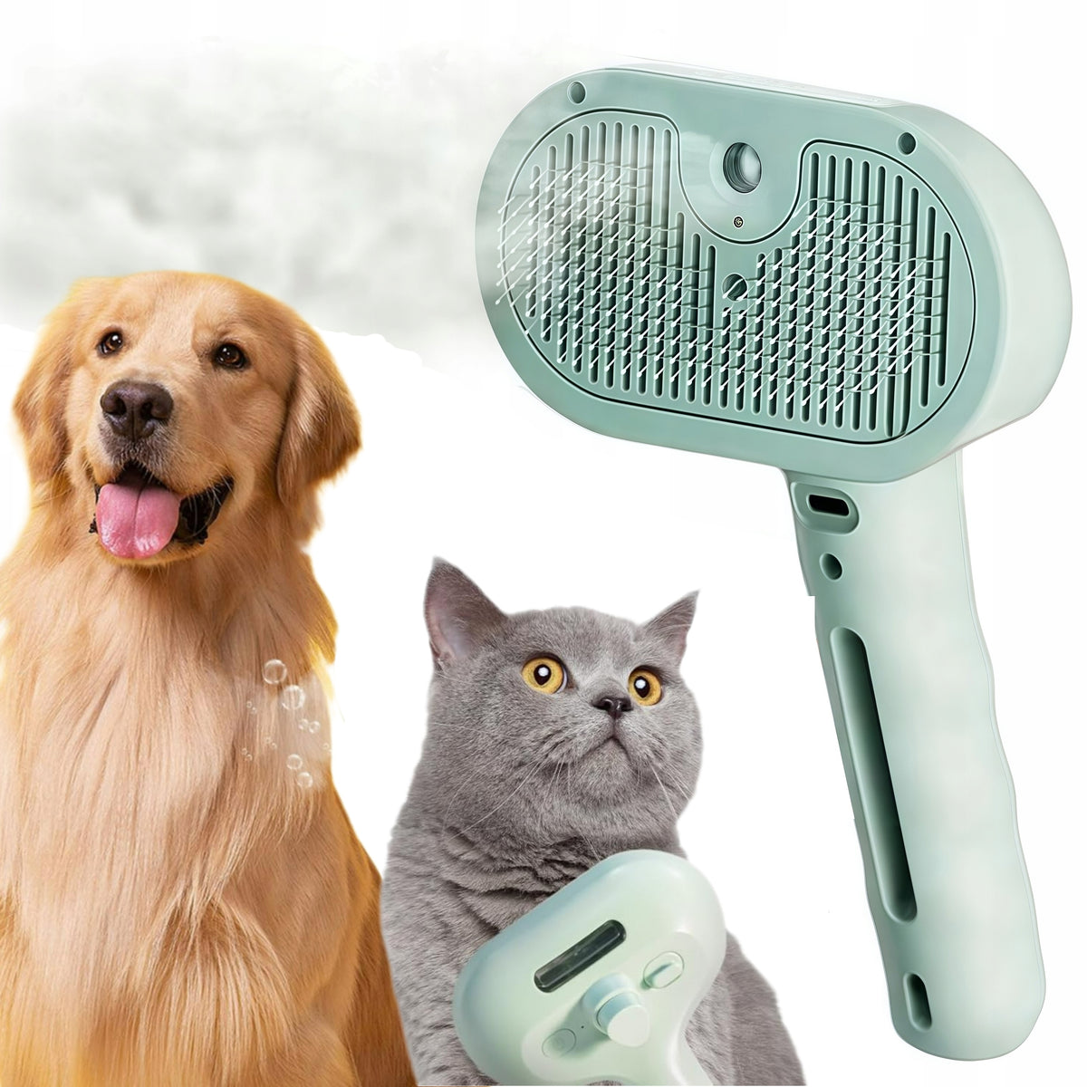 3IN1 CAT STEAM BRUSH ELECTRIC STEAM BRUSH FOR DOG-GREEN