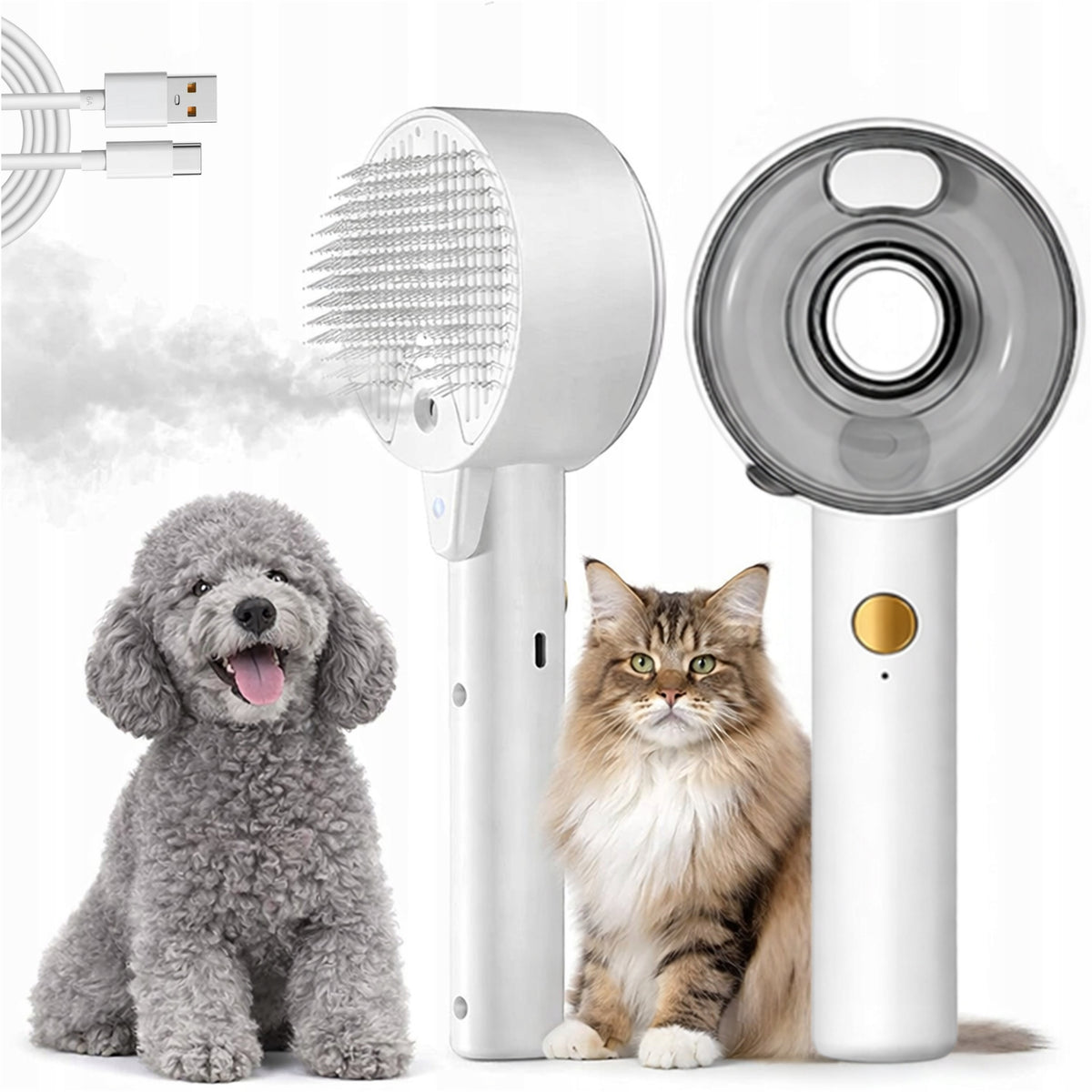 3IN1 ELECTRIC CAT DOG STEAM BRUSH FOR COMBING PET HAIR