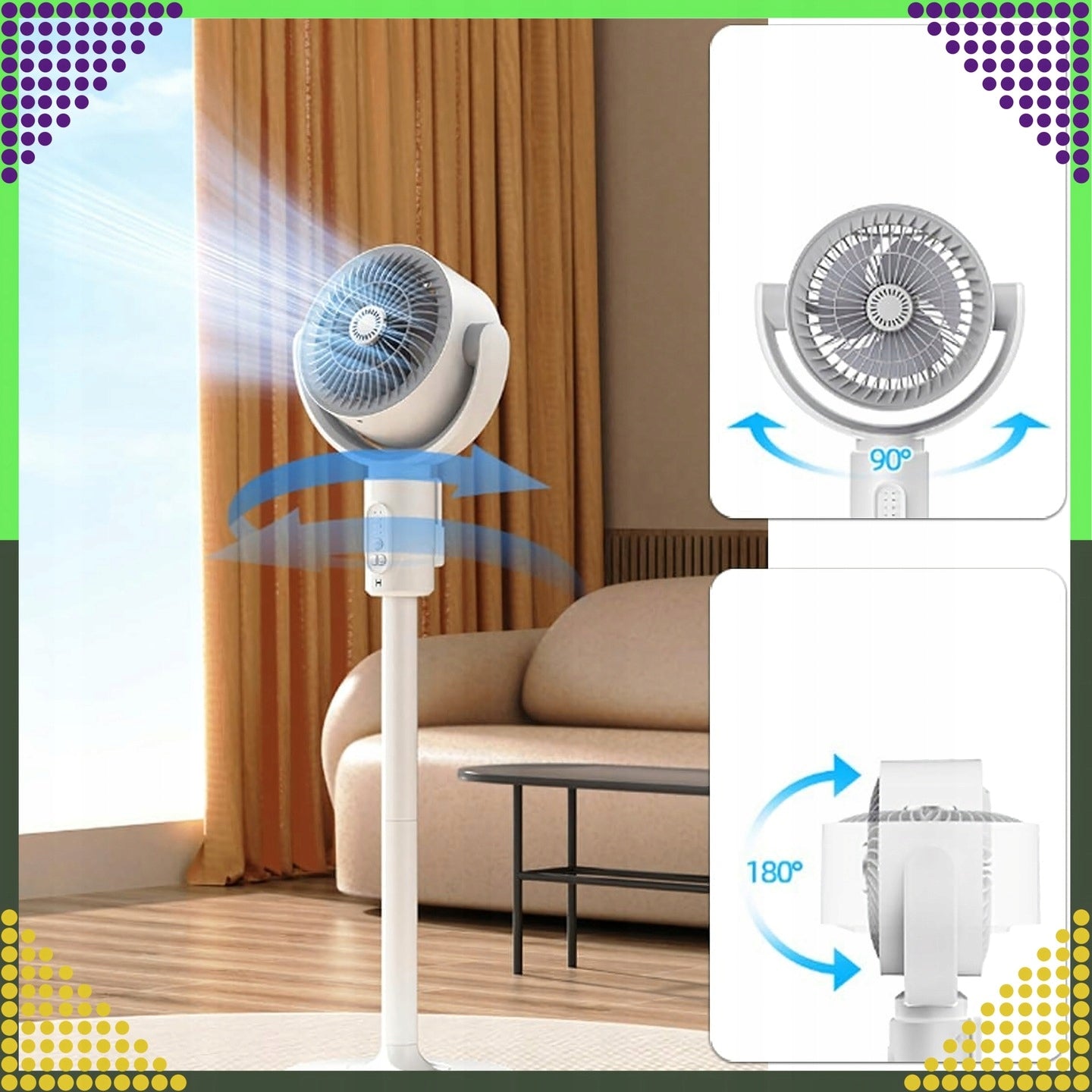 3IN1 Standing Desk FAN WIRELESS + REMOTE + USB Model WIATRAK WENTYLATOR PODŁOGOWY
