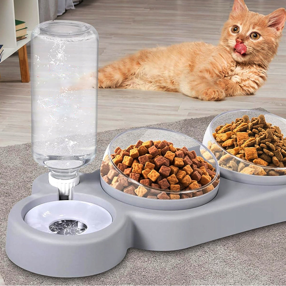 3IN1 TRIPLE DOG CAT BOWL JOINT PROTECTION 15° ANTI-VOMIT Kind three feeding bowls set