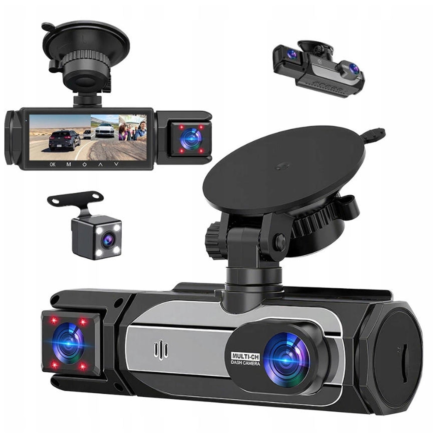3IN1 VIDEO DRIVING RECORDER REVERSING CAMERA 1080P WiFi Packaging status original