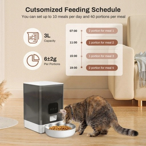 3L Automatic Cat Feeder Button Dry Food Dispenser with Timer Brand no brand