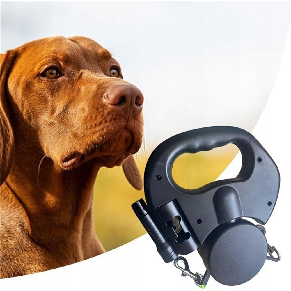 3M AUTOMATIC DOUBLE LANYARD FOR TWO DOGS FOR SMALL MEDIUM DOGS Additional color black