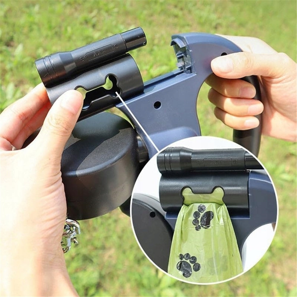 3M AUTOMATIC DOUBLE LANYARD FOR TWO DOGS FOR SMALL MEDIUM DOGS Kind for two dogs