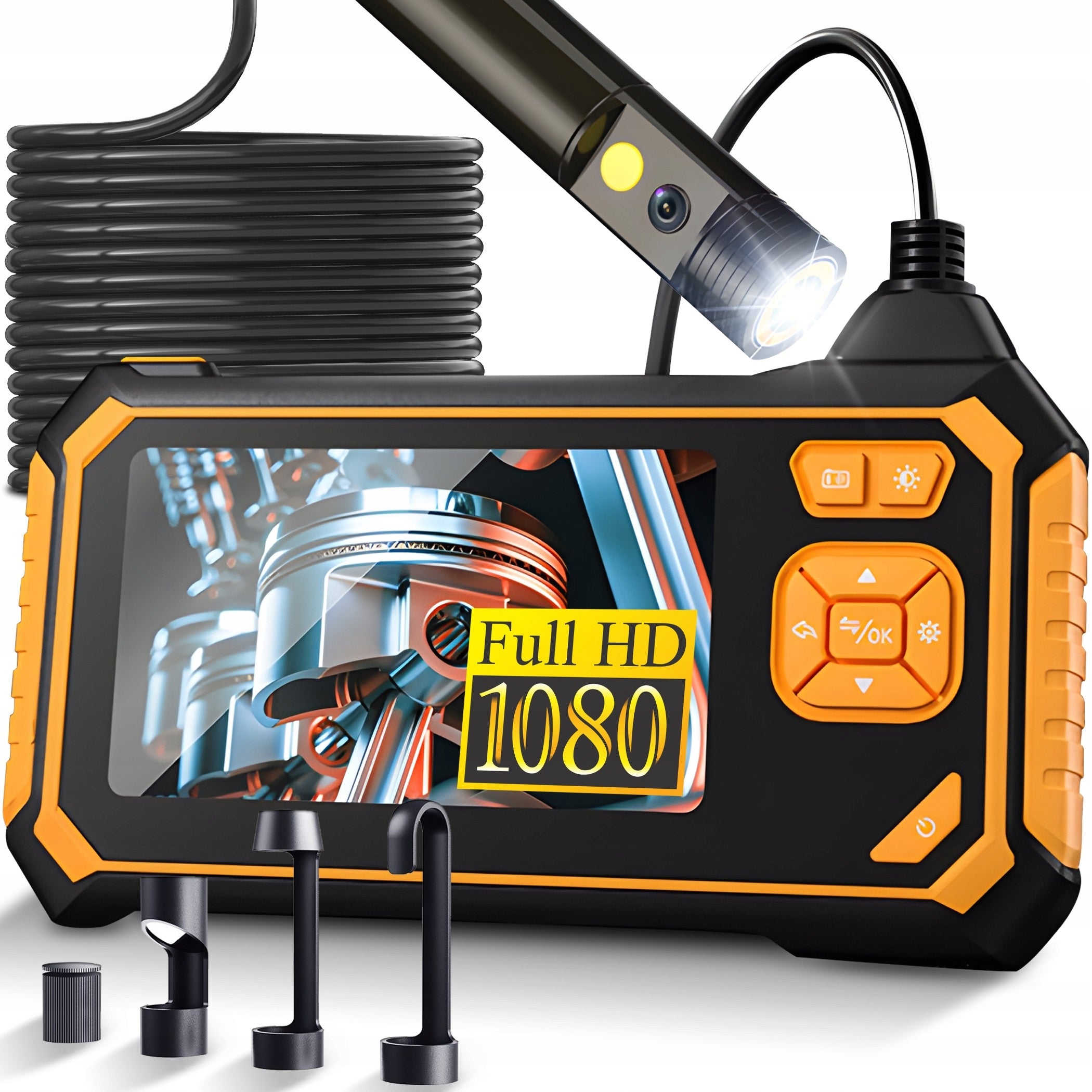 3M LCD HD 4,3" 8MM FULL HD 360° MICRO SD 64GB ENDOSCOPE INSPECTION CAMERA