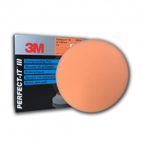 3M POLISHING SPONGE ORANGE 09550 WITH VELCRO 150mm 1 PIECE