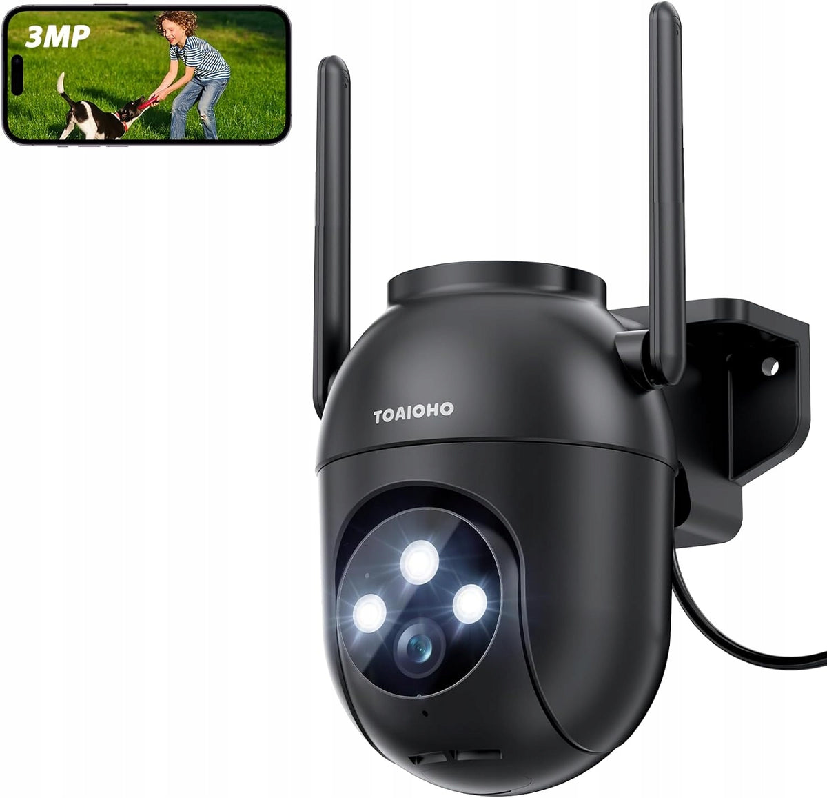 3MP PTZ 360° TOAIOHO QB320 WIRED OUTDOOR SECURITY CAMERA