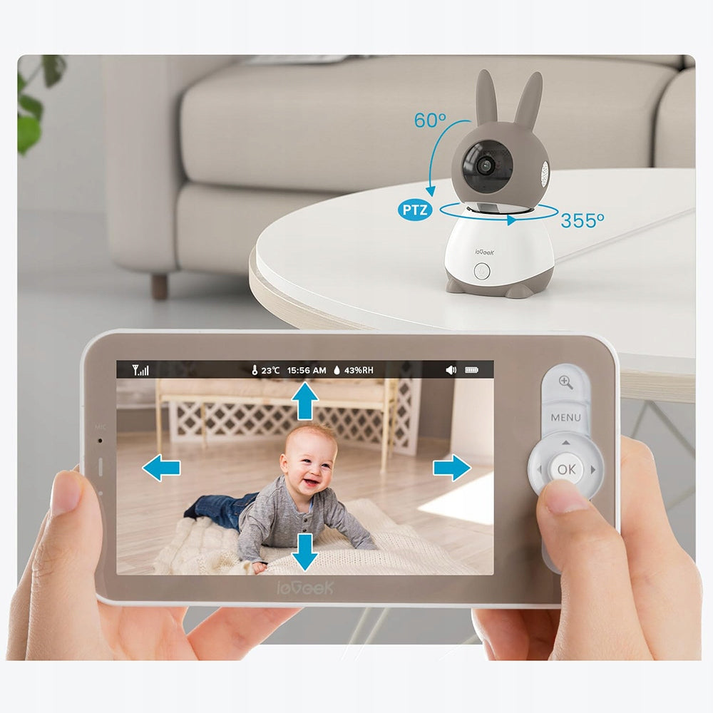 3MPx BABY MONITOR ELECTRONIC CAMERA 2 WIFI CAMERA 4× ZOOM 64GB ROTARY HOLDER Batteries included yes