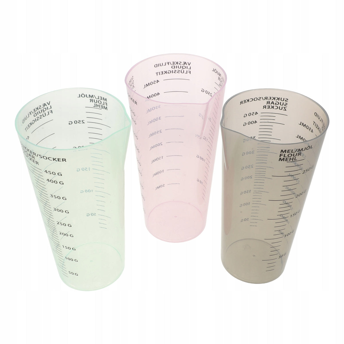 3Pcs Clear Plastic Laundry Detergent Measuring Cups with Precise Scale