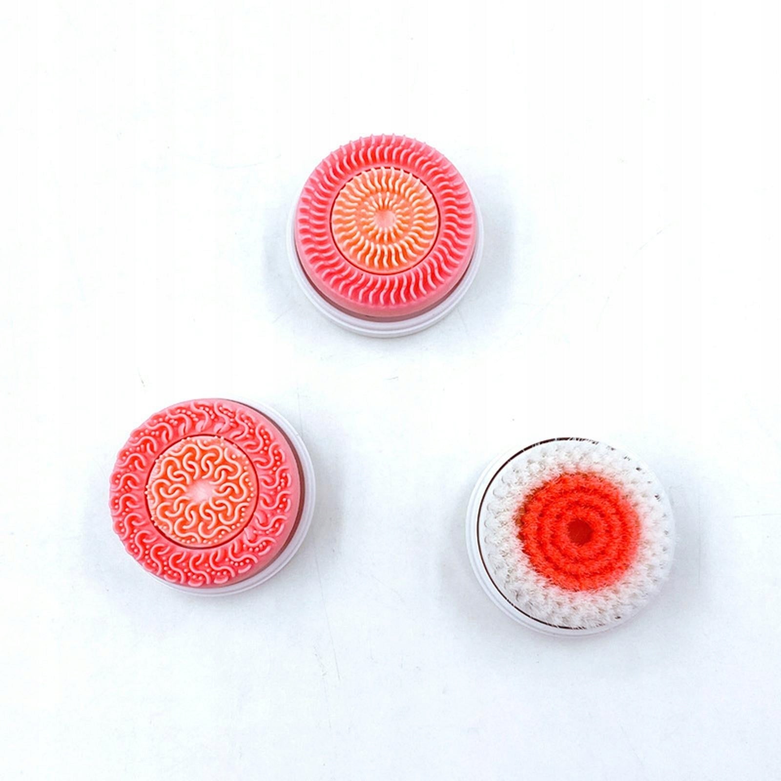 3Pcs Face Spin Brushes Heads, Massager Head for Electric Cleanser Pink Medical device no