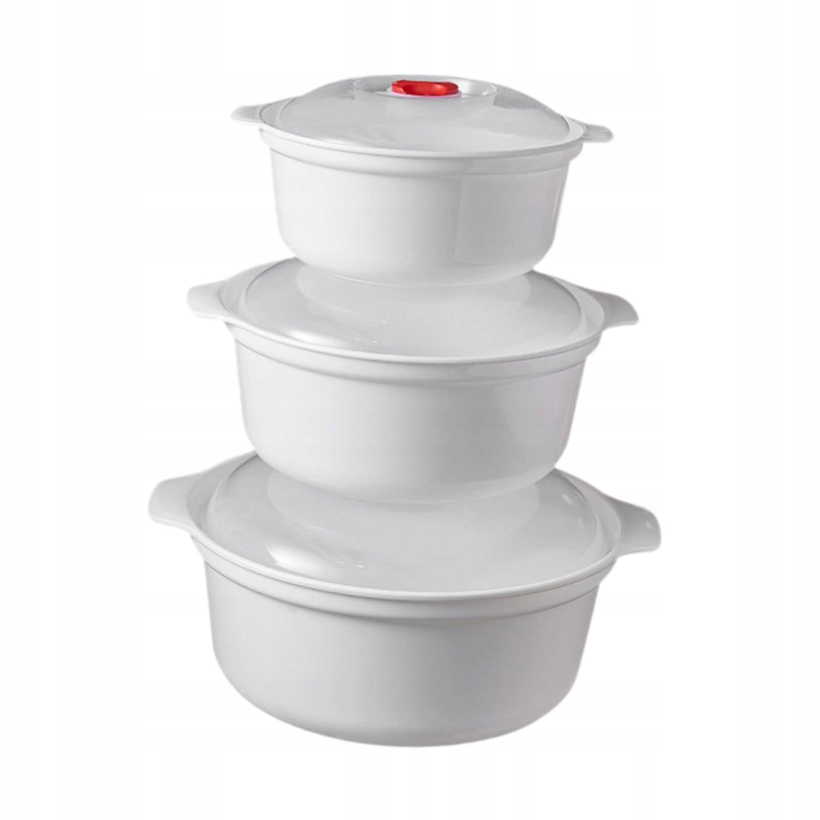 3Pcs Microwave Bowls with Lids with Handle Salad Bowls Multi Purpose Brand no brand