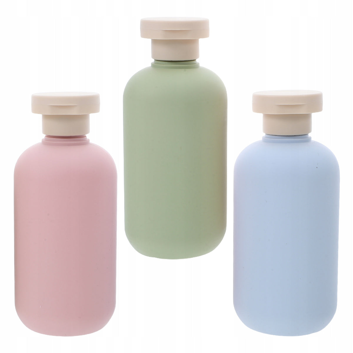 3Pcs Portable Travel Bottles with Flip Top Caps for Lotion