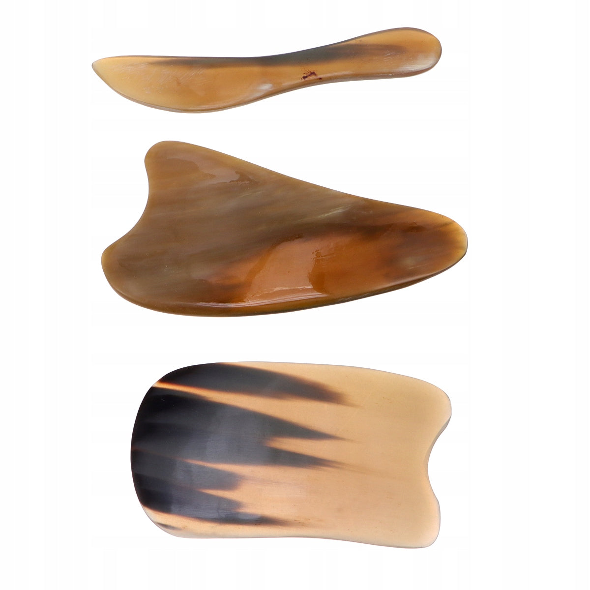 3SZT MASAŻERY GUA SHA Z ROGU WOŁU, UNIWERSALNE KSZTAŁTY