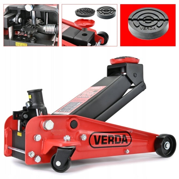 3T CAR LIFT FROG LOW PROFILE HYDRAULIC JACK 130-490mm Brand Verda
