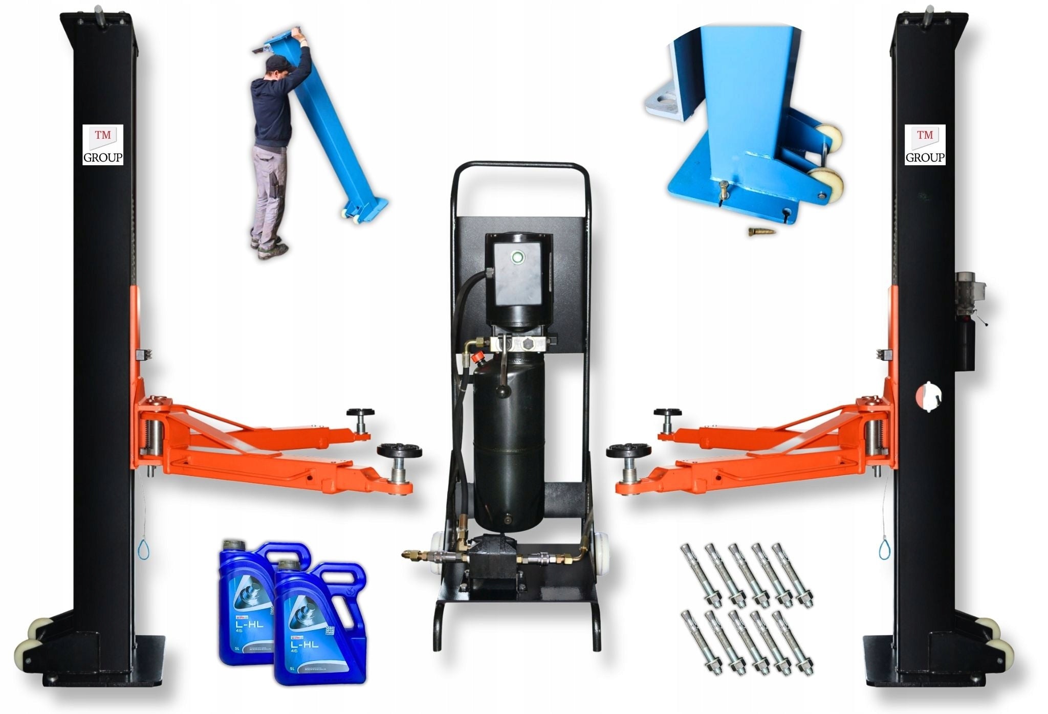 3T DUAL COLUMN MOBILE CAR WORKSHOP CHANNEL LIFT