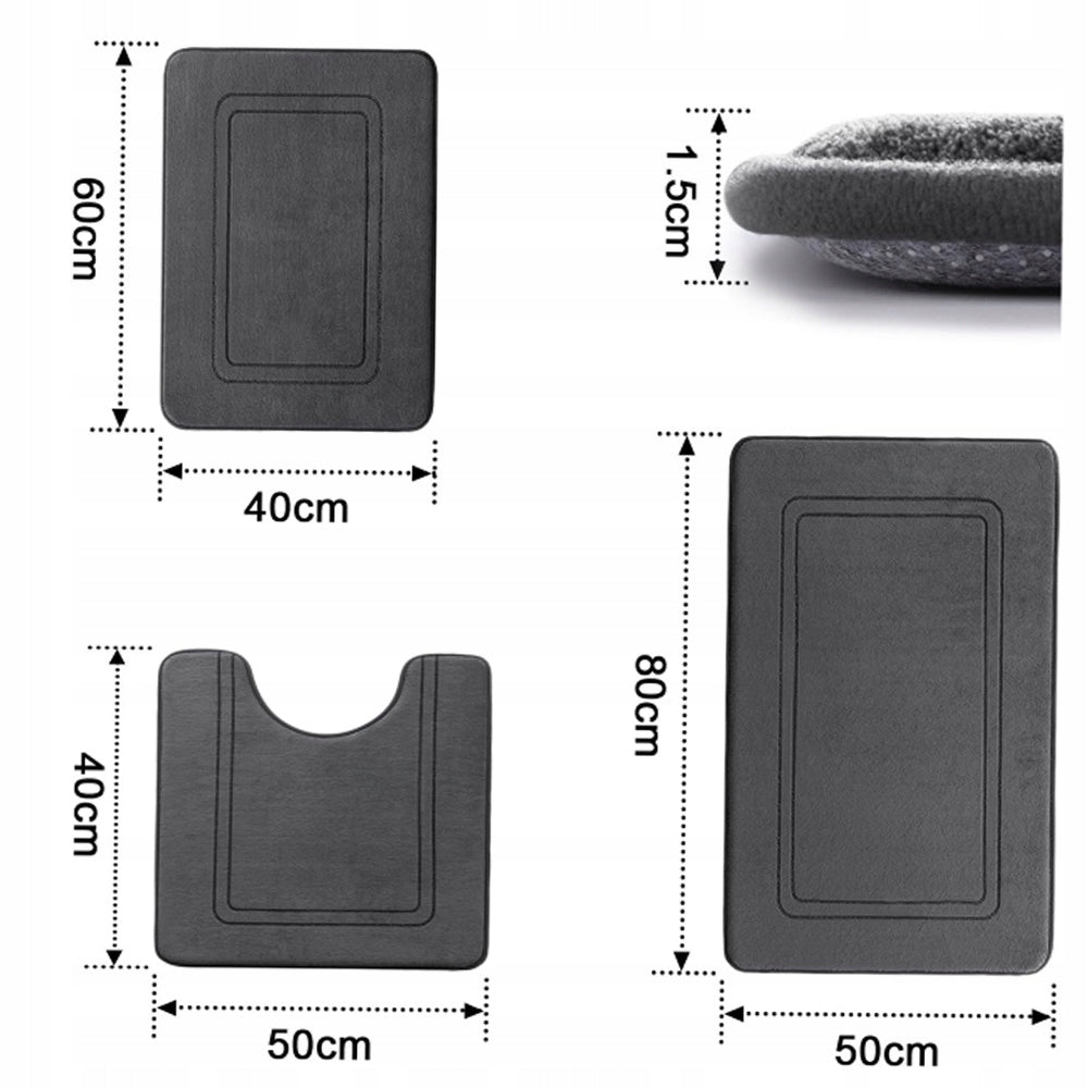 3X BATHROOM RUG SET 3 PIECE RUGS SOFT ABSORBENT LARGE Product width 50 cm