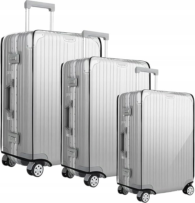3X SUITCASE COVER TRANSPARENT PROTECTIVE FOR LUGGAGE