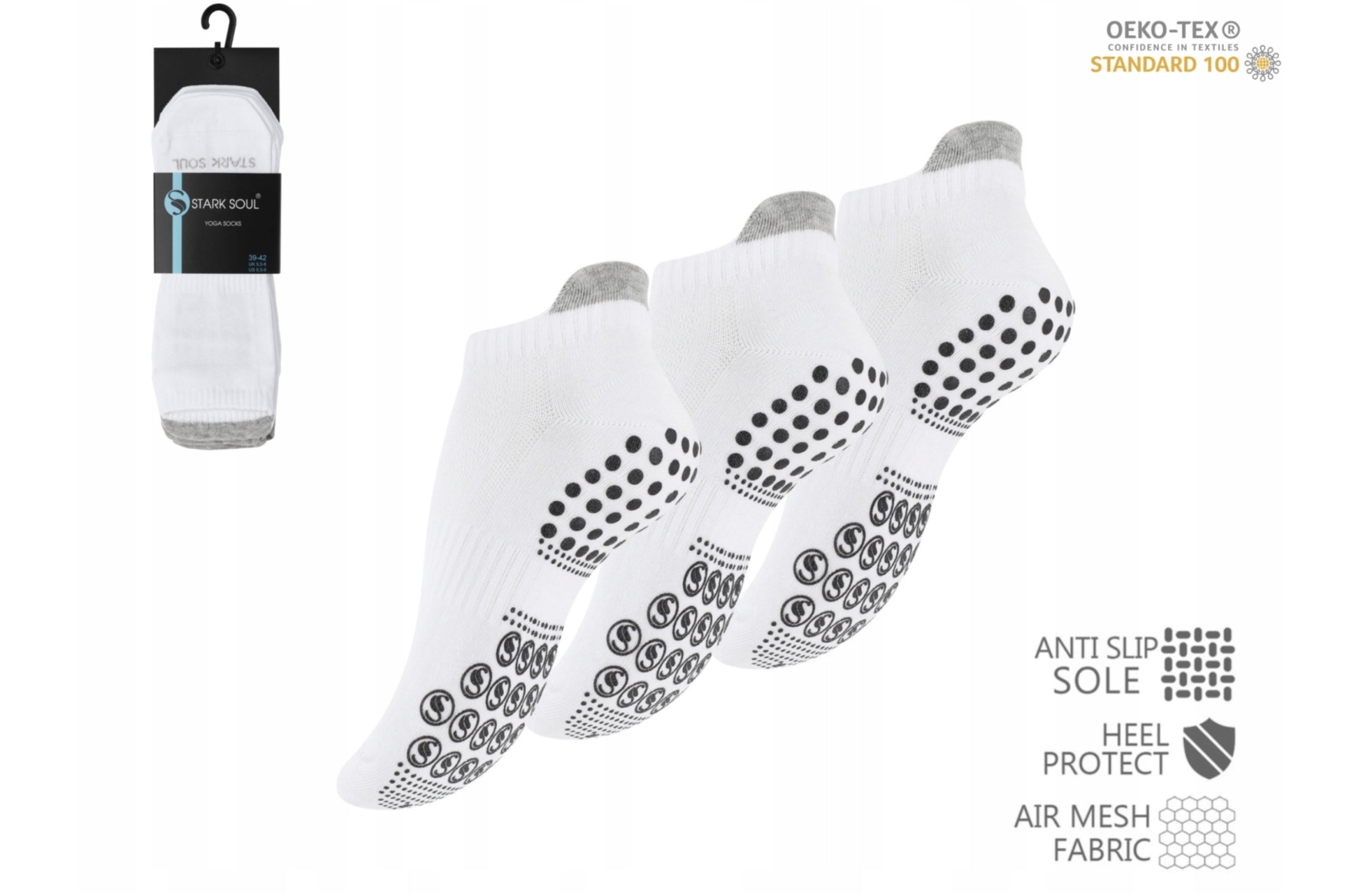 Kurze Socken für Damen aus gekämmter Baumwolle Stark Soul 2124, 3 Paar, farbig 