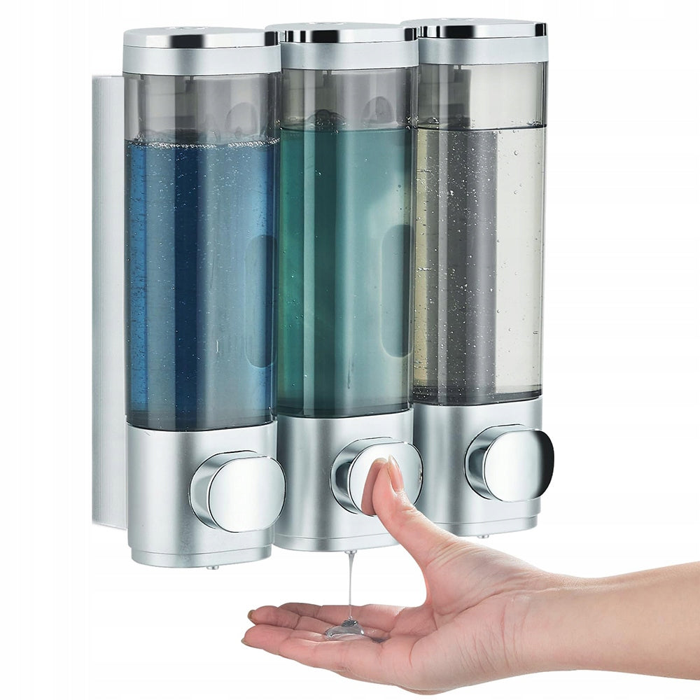 3X300ML WALL MOUNTED SHAMPOO GEL SOAP DISPENSER 3 CHAMBERS EAN (GTIN) 6907718908069