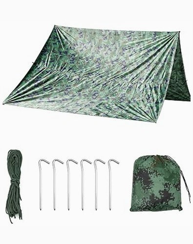 3X3M CAMOUFLAGE TENT TARPAULIN WATERPROOF CAMPING PICNIC SET